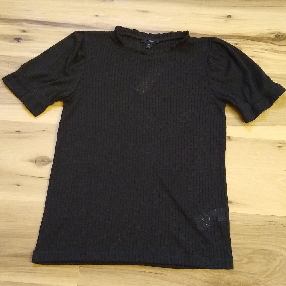 NWT J. Crew Puff-Sleeve Pointelle Top XS